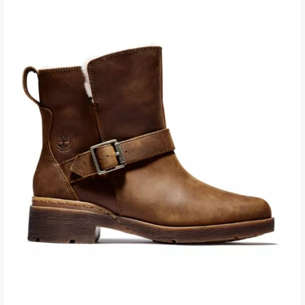 TIMBERLAND MIRRORFIT SYSTEM Waterproof Leather Slip-On Graceyn Rust Biker Boots